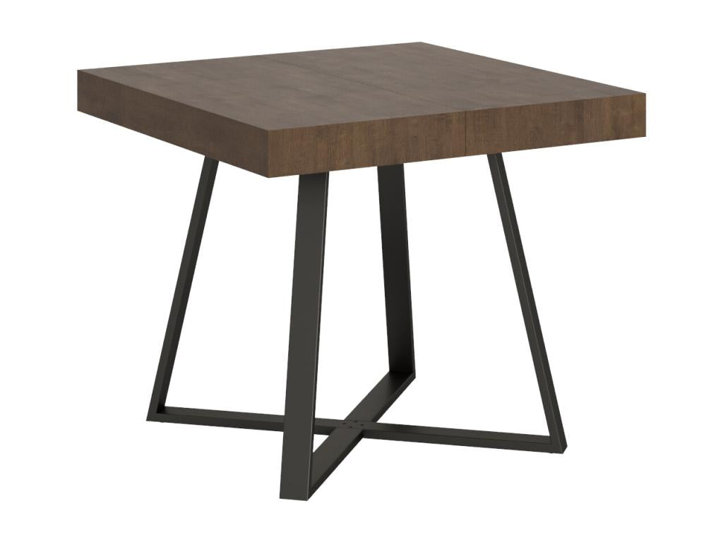 Nobellea extendable table 90x90/194 cm, walnut finish, anthracite legs HXRH90141