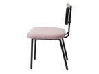Set of 2 Nobellea-K88 dining chairs - armchair - wood, poly rattan, metal frame - pink fabric/textile ALUS32042