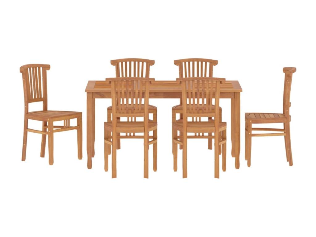 7-piece garden dining set, solid teak wood, EIFQ60734
