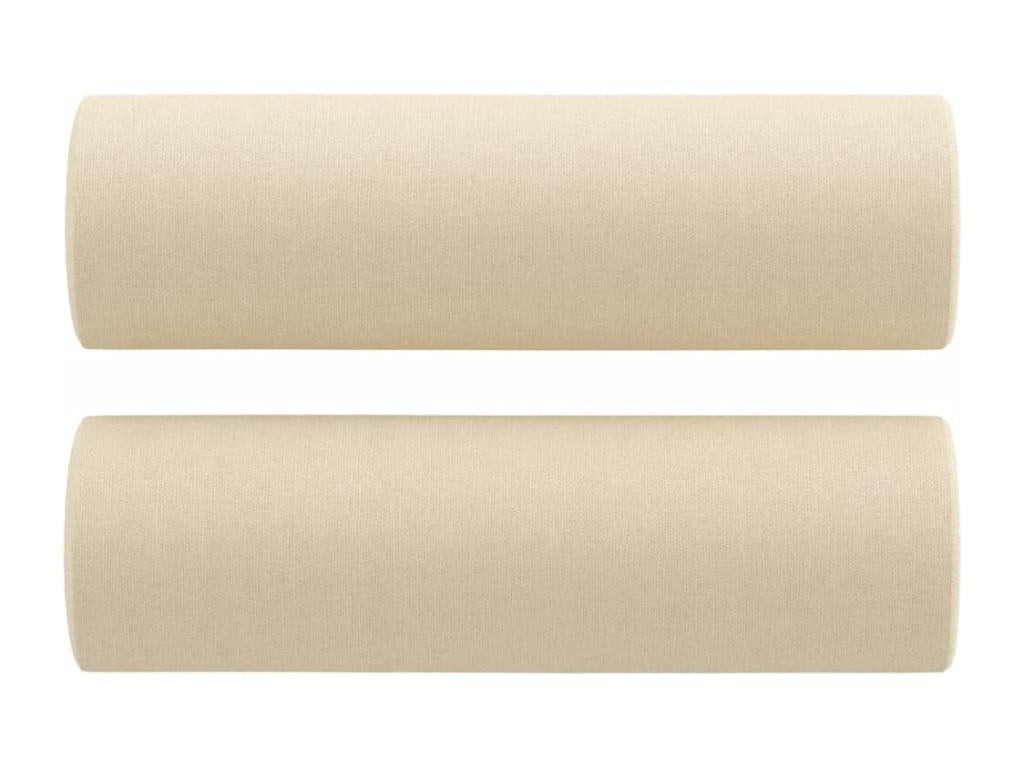 2-seater sofa with decorative cream cushions, 120 cm, fabric WCSC89741