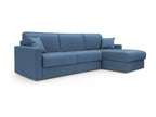 Dekonao 5-seater corner sofa in waterproof fabric, 248 cm, right-facing, blue, SZZR47409