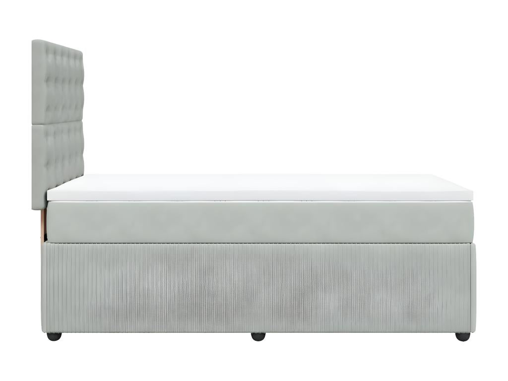 Dekonao bed base and mattress, light grey, 90x190 cm, velvet, BTUS49353