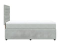 Dekonao bed base and mattress, light grey, 90x190 cm, velvet, BTUS49353