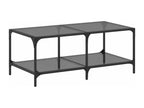Coffee table with black glass top, 98.5x50x40 cm, steel, LTTY20671