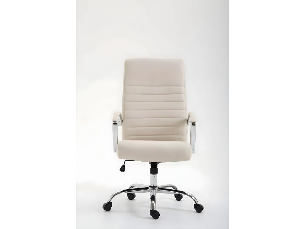 Office chair - Fabric / Chrome metal - Cream - Nobellea ATQQ82479