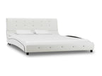 Bed with memory foam mattress, white faux leather, 140x200 cm, 2 THKO37712