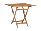 Nobellea NWCC78173 Square Folding Garden Table in Light Solid Teak