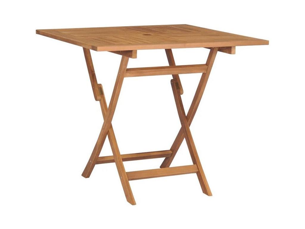 Nobellea NWCC78173 Square Folding Garden Table in Light Solid Teak