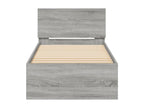 Bed frame, headboard and Dekonaoères LED light, grey, 90x200 cm, RAUL12612