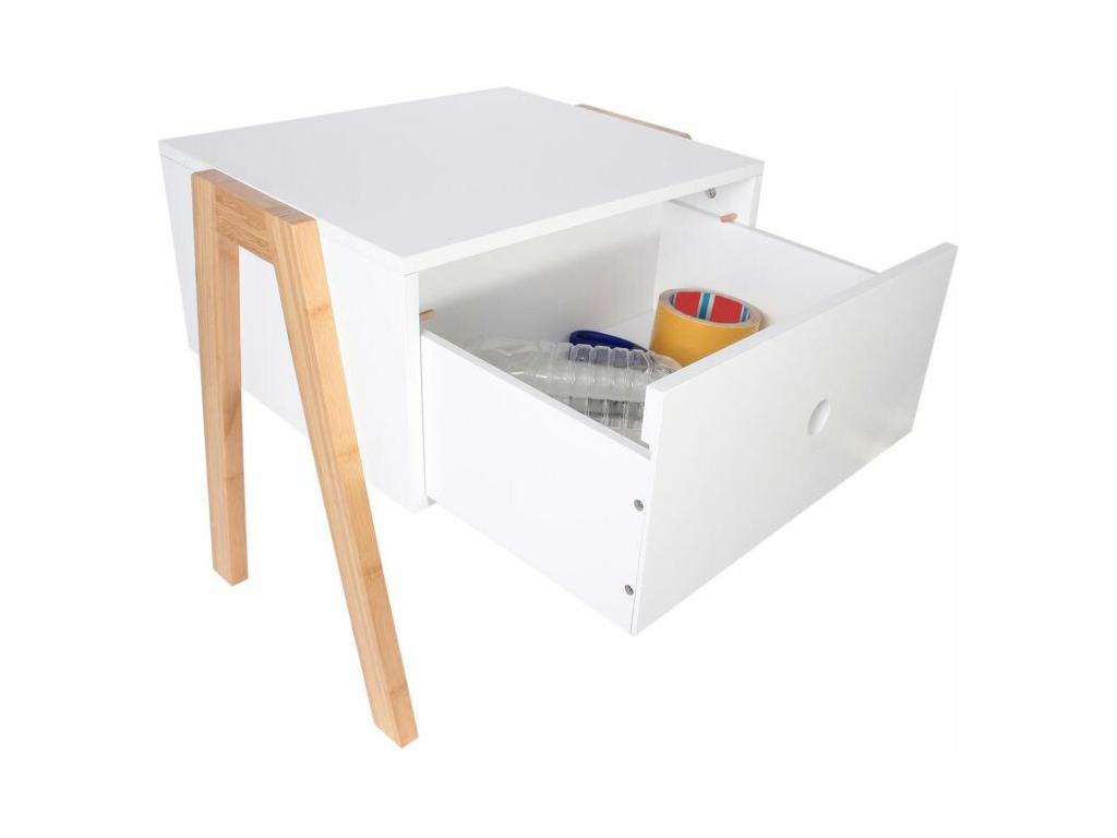Stackable White Bedside Table BDZA79671