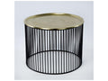 Dekonao HVGZ51386 Round Black and Gold Metal Side Table