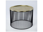 Dekonao HVGZ51386 Round Black and Gold Metal Side Table