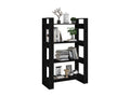 Black Room Divider/Bookcase 80x35x125 Solid Pine SUYP19943