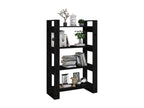 Black Room Divider/Bookcase 80x35x125 Solid Pine SUYP19943
