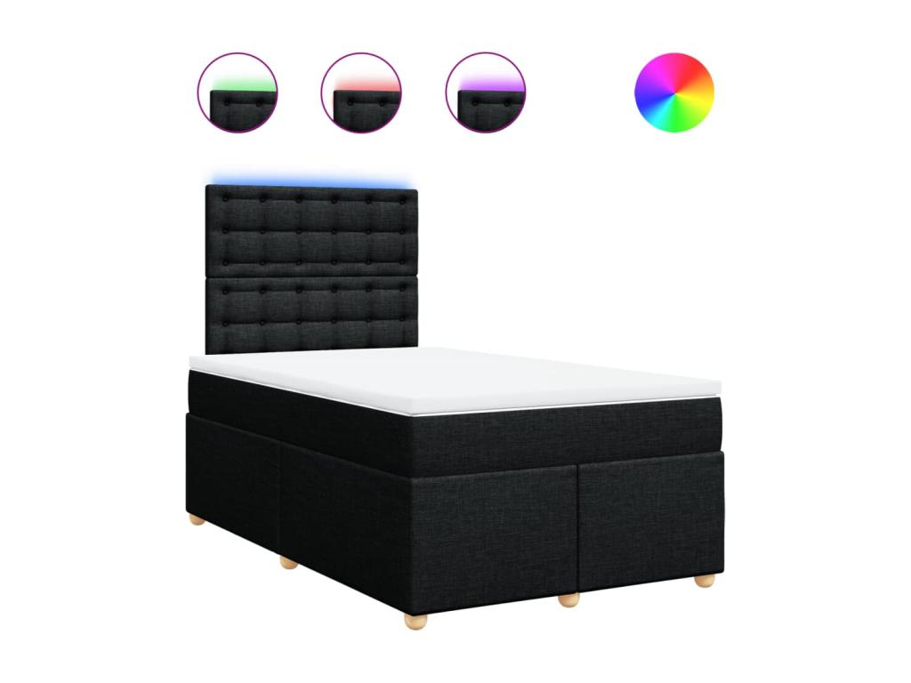 Dekonao bed base with black mattress 120x200 cm fabric VQSV67112