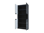 Matte Black and Glossy Black Office Cabinet, WxHxD 82x184x37 cm, EZFO58604
