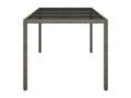 Grey garden table 190x90x75 cm Tempered glass/woven resin RTQA96184