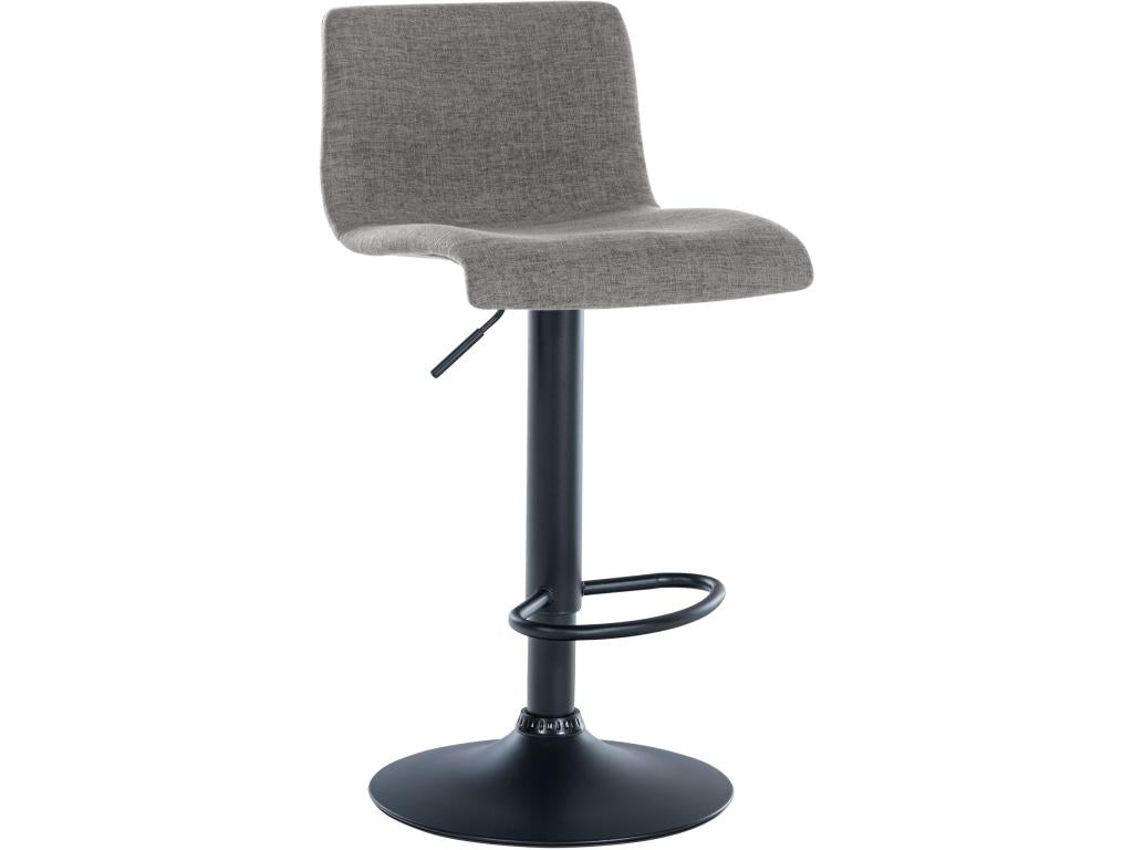 Bar stools - Fabric / Matte black metal - Light grey - Branford GICC90232