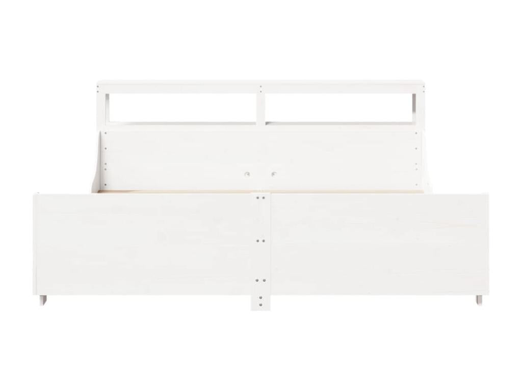 Bed frame without mattress, white, 200x200 cm, solid pine wood, JSVN15630