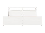 Bed frame without mattress, white, 200x200 cm, solid pine wood, JSVN15630