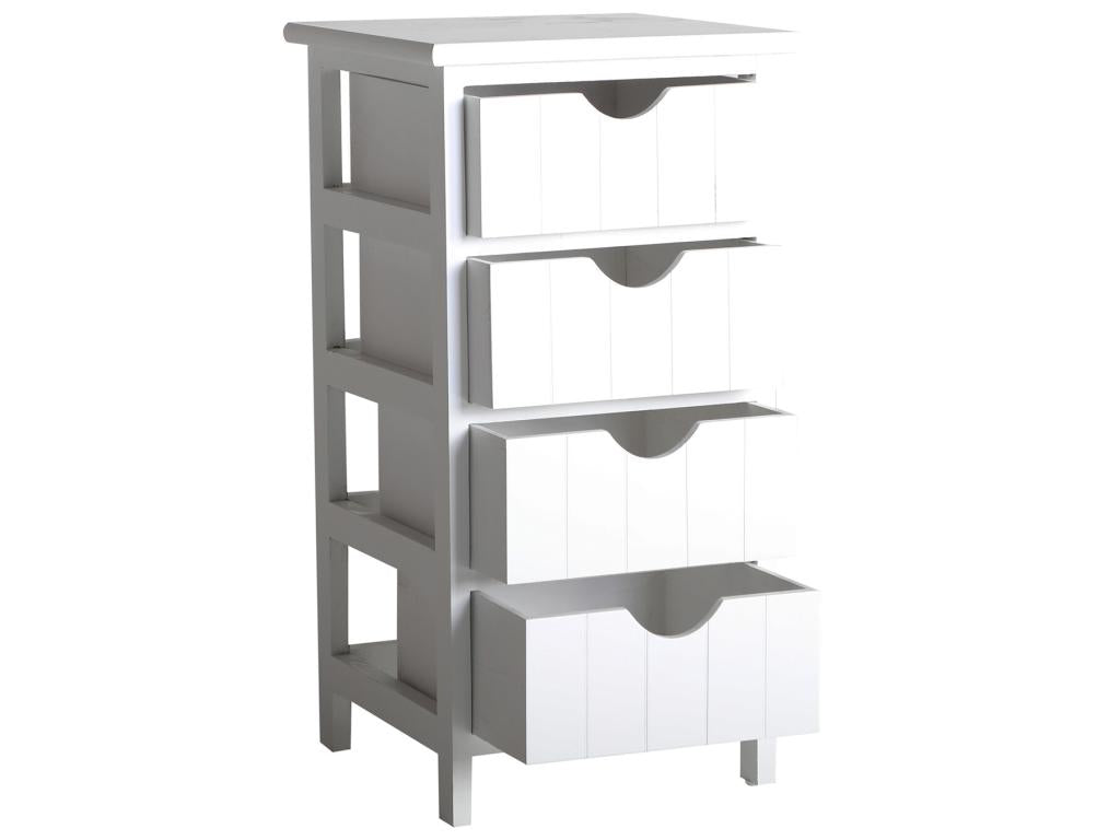 White Paulownia Wood Bedside Table 26x23x65 cm XYNE45792