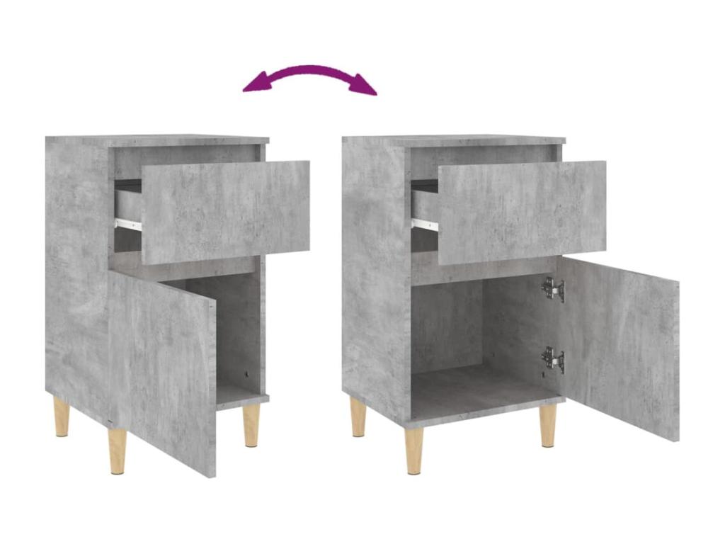 Nobellea - 2 pc bedside tables, concrete grey, 40x35x70 cm TJBZ57359
