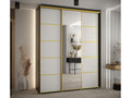 Dekonao 5 Sliding Door Wardrobe 235.2/170/60 3 Doors Black/White/Gold IRVZ41159