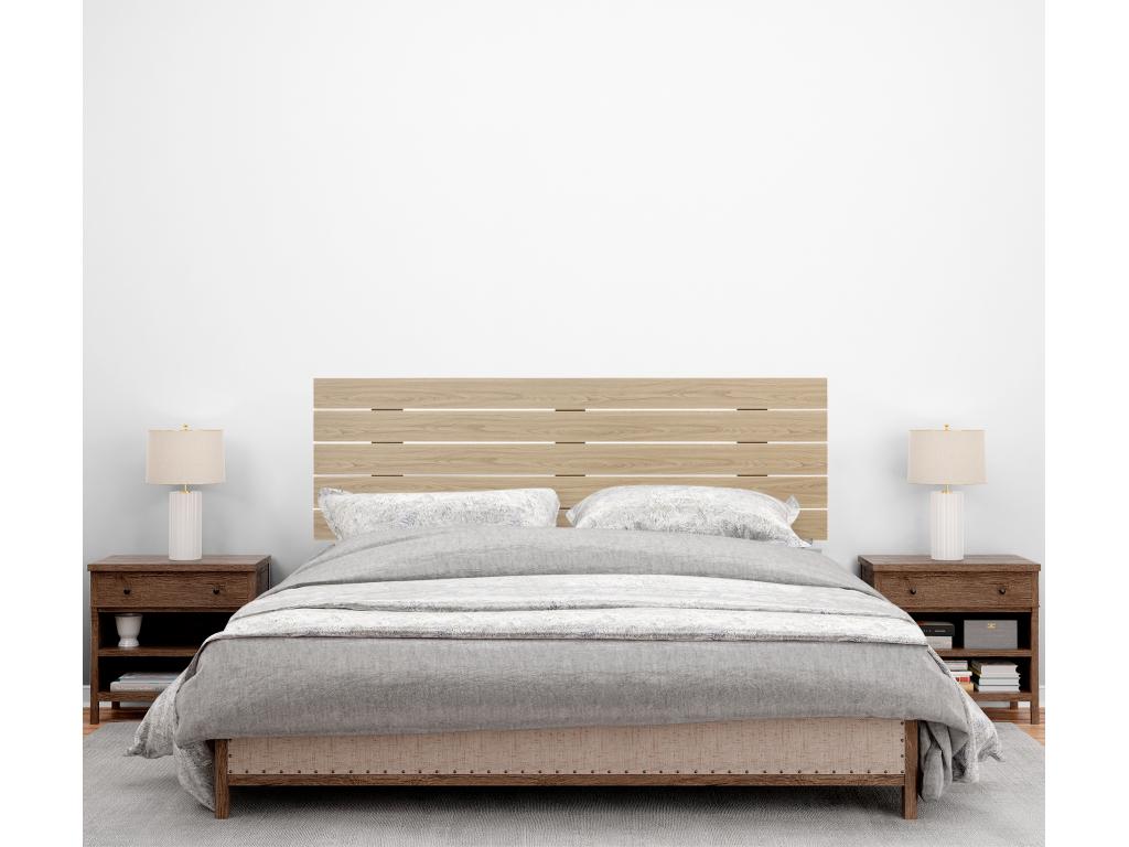 Dekonao Recycled Wood Headboard DM Style Horizontal Pallet 160x46cm for 150/160cm Beds - Natural Wood FLCW02566