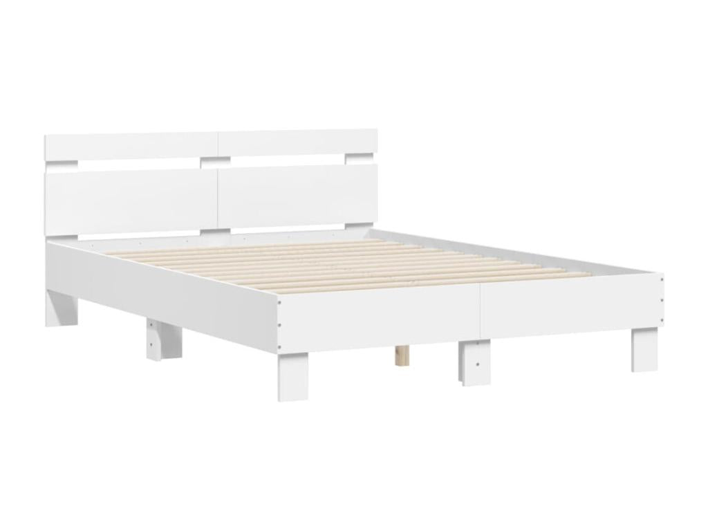 White bed frame without mattress, 135x190 cm PEQS44552