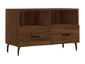 Brown Oak TV Stand 80x36x50 cm Engineered Wood QKSV13464