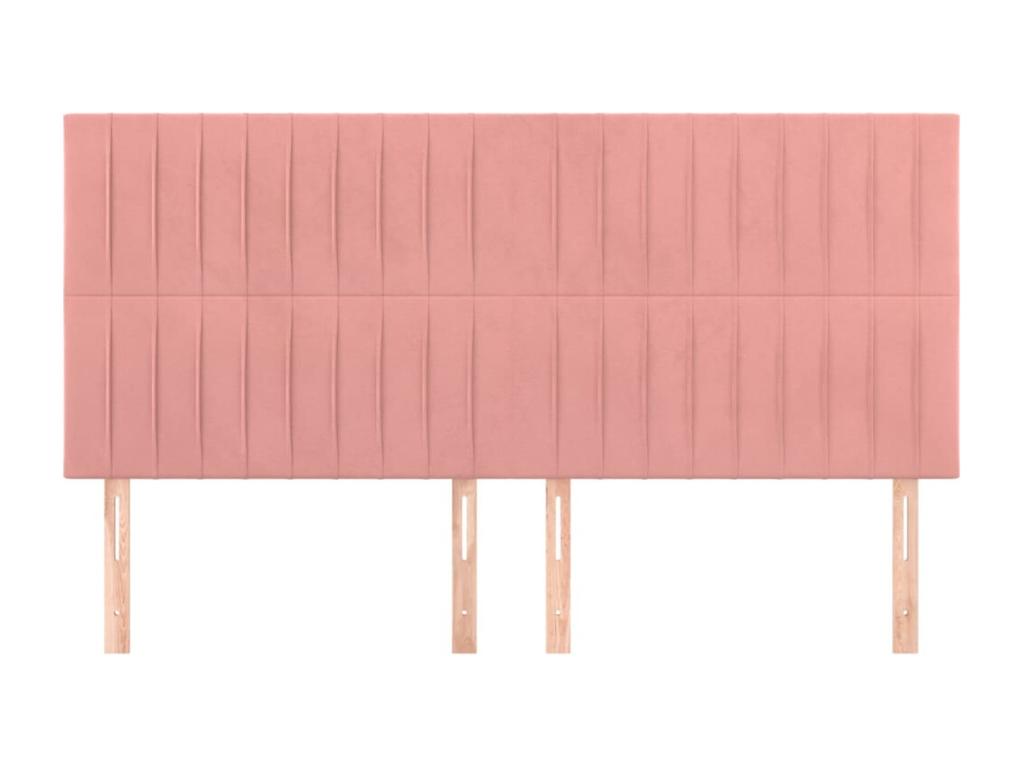 4-piece headboard set, pink, 100x5x78/88 cm, velvet, ENTQ68052