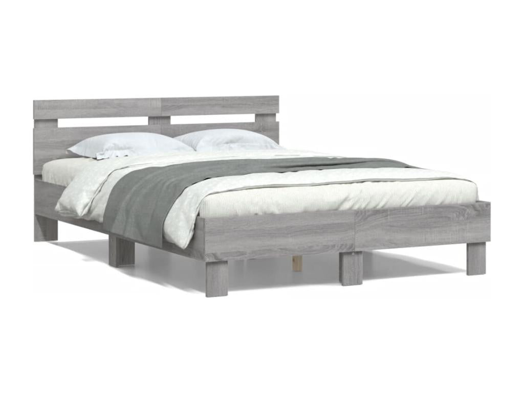 Dekonao bed frame with headboard, grey, 135x190 cm, MOPV98392