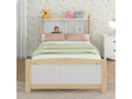 Bed with headboard, storage and drawers - 90x200 cm - White - Dekonao MKAO82376