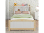 Bed with headboard, storage and drawers - 90x200 cm - White - Dekonao MKAO82376