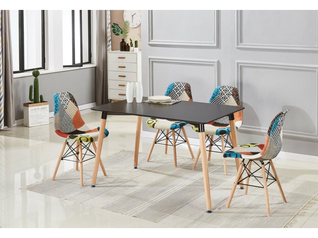 Set of 2 Moda Dekonao chairs - Fabric upholstery with wooden legs - Multicolor OHFQ19167