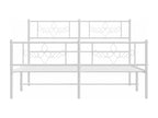 Metal bed frame with white headboard/footboard 140x200cm BOWX70636