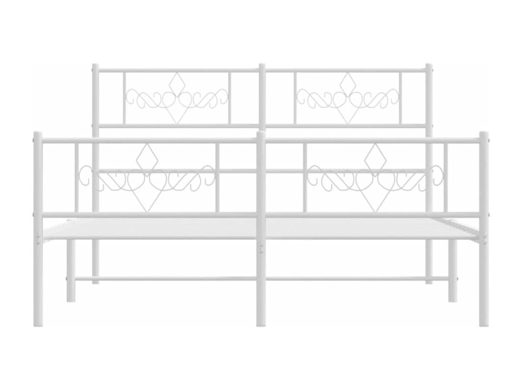 Metal bed frame with white headboard/footboard 140x200cm BOWX70636