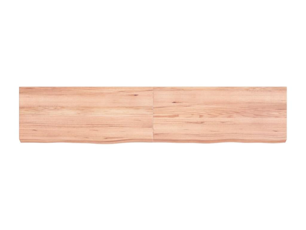 Light brown wall shelf, solid treated oak wood QOJH73945