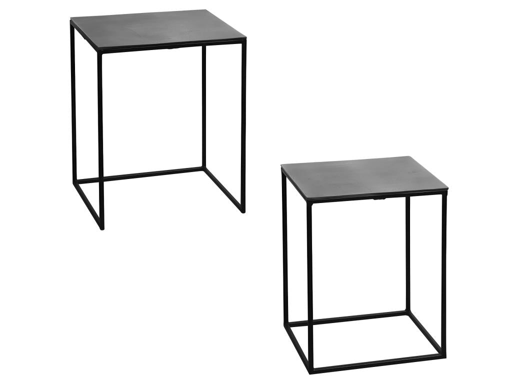 Set of 2 rectangular silver side tables AZCB09801