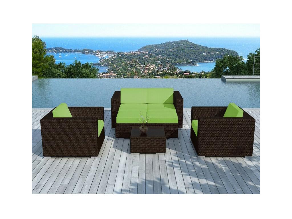Nobellea 82cm Green/Brown Wicker Resin Garden Furniture Set KPXX51646