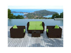 Nobellea 82cm Green/Brown Wicker Resin Garden Furniture Set KPXX51646