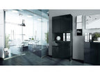 Matte Black and Glossy Black Office Cabinet, WxHxD 82x184x37 cm, EZFO58604
