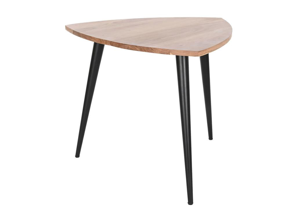 Dekonao coffee table/living room table in natural wood and black metal - length 90 x depth 90 x height 76 cm SLPO33445