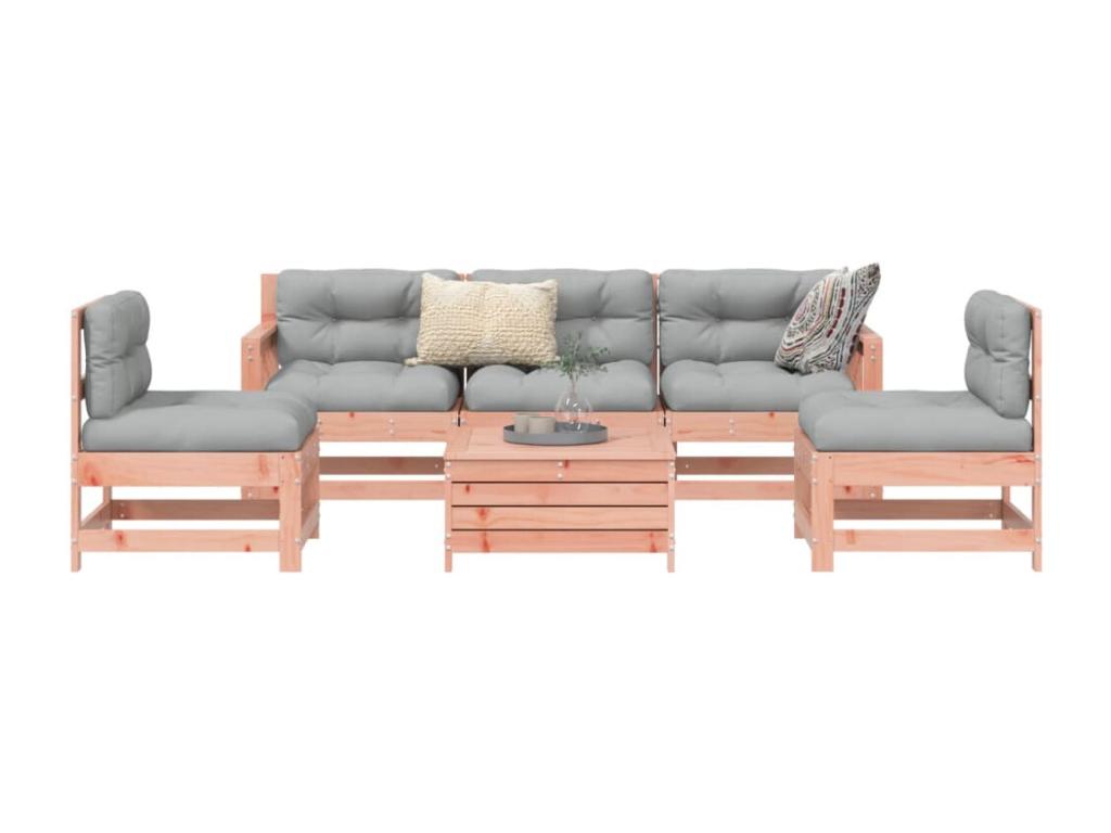 Dekonao BSES73898 6-piece solid fir wood garden furniture set
