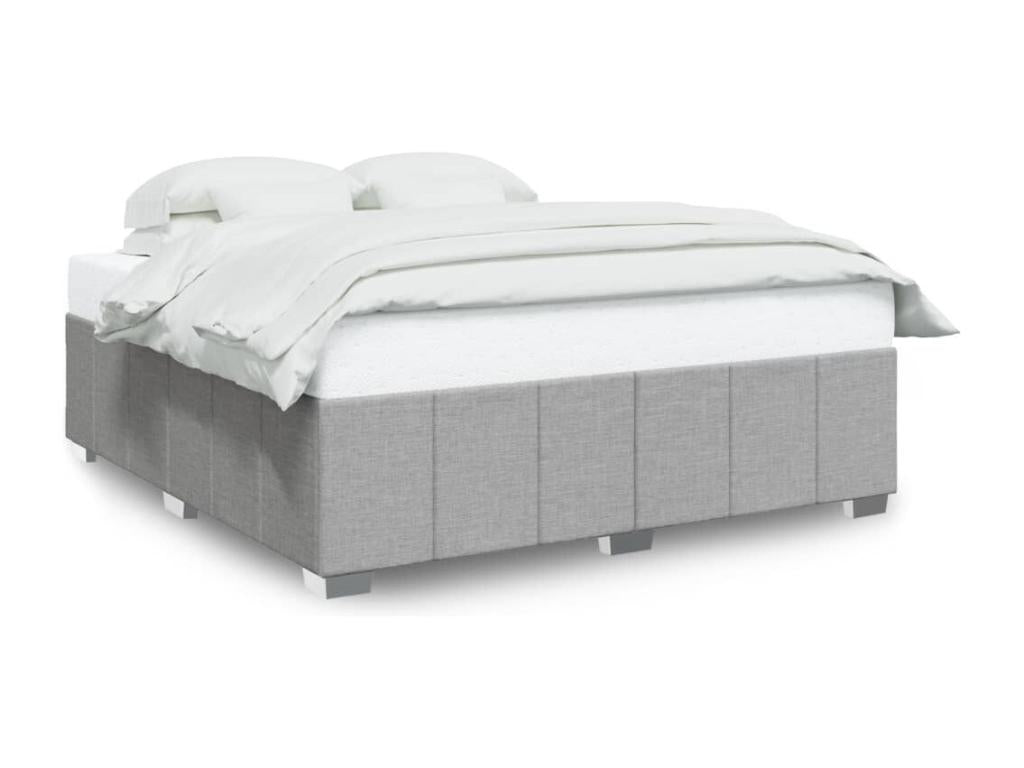 Light grey bed frame without mattress, 180x200 cm, fabric, JOKM64725