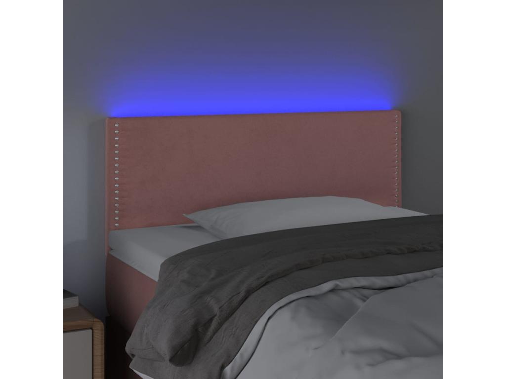 Pink LED Headboard 100x5x78/88 cm Velvet OMUR30131