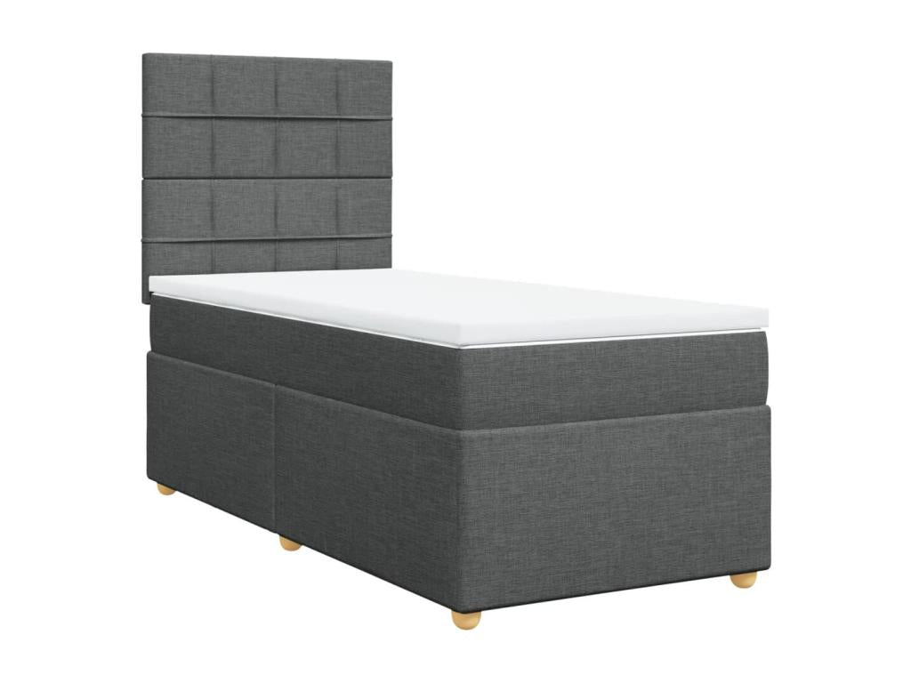 Dekonao bed base with mattress, Dark Grey, 90x200 cm, Fabric CXCD81510