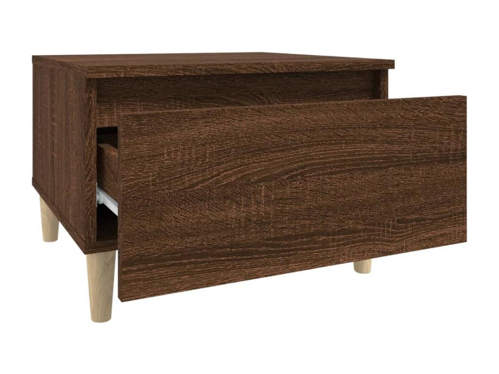 2-piece side tables, brown oak, 50x46x35 cm, engineered wood, ZXVJ82439