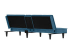 Sofa bed with cup holders, blue velvet JTMC10455