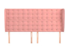 Headboard with wings, Pink, 163x23x118/128 cm, Velvet, TBDX95633